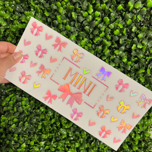 A33 Mini Pink Bows Holographic UVDTF WRAPS (Copy)