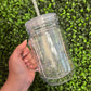 20 oz Acrylic Mason Mug with handle with Lids and Plastic Straw Cup Blanks PRE-DRILLED