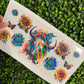 #293 Western Skull Sunflowers Holographic UVDTF WRAPS