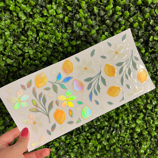 N6 Lemons and Floral Holographic UVDTF WRAPS