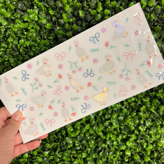 M18 Dainty Ducks and Floral Holographic UVDTF WRAPS