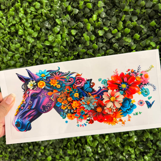 X1 Horse Floral Single Sided UVDTF WRAPS