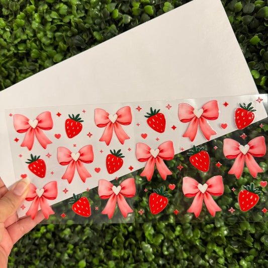 K18 Strawberries and Bows Single Sided UVDTF WRAPS