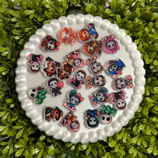 Spooky Characters Acrylic Charms Mixed 15 pcs