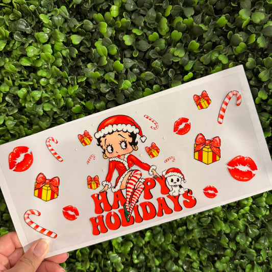 Y20 Betty Happy Holidays Single Sided UVDTF WRAPS