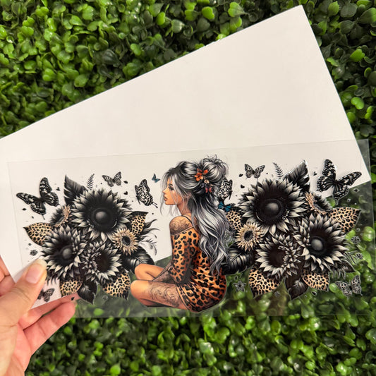 J14 Girl Cheetah Floral Single Sided UVDTF WRAPS