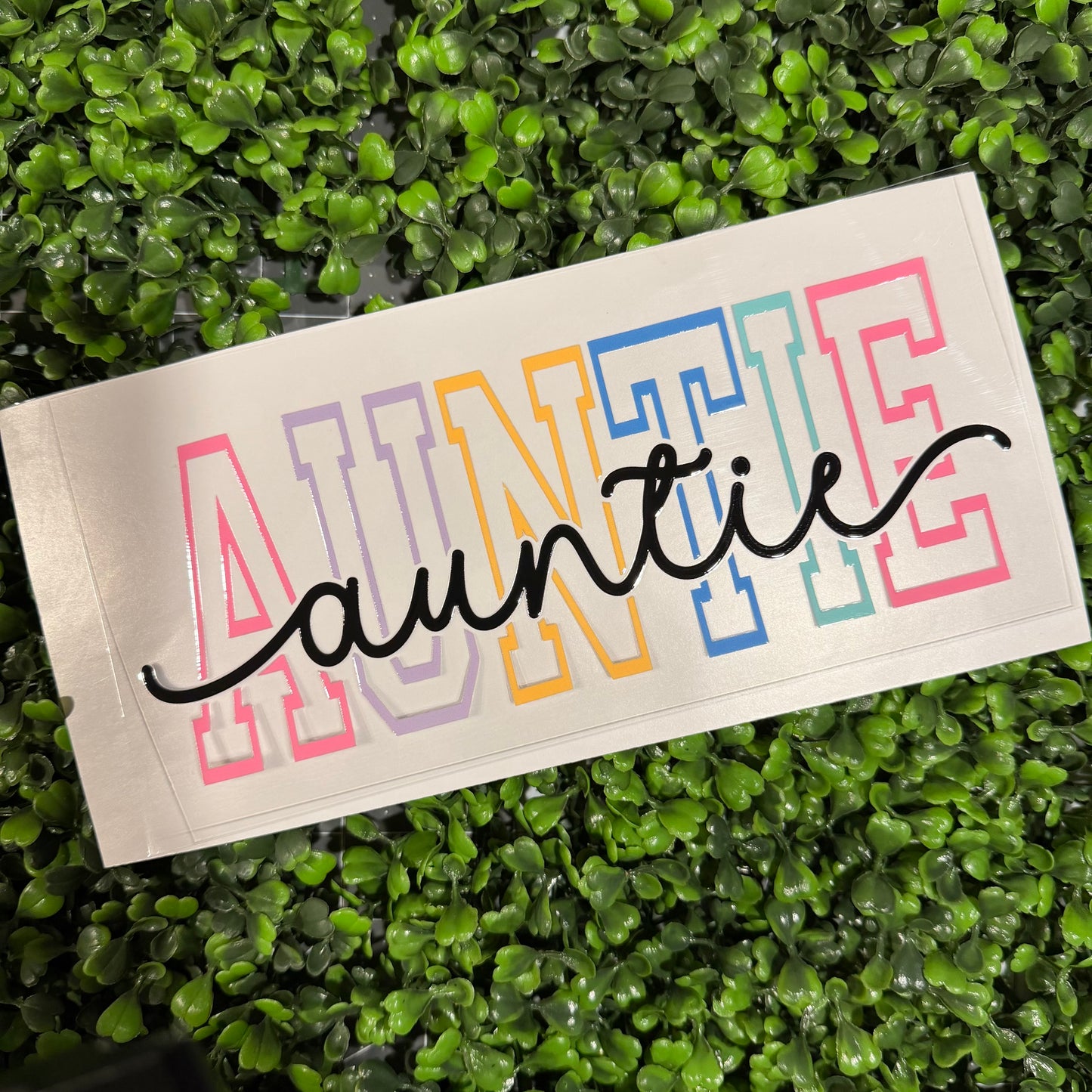 C3 Auntie Black Cursive Single Sided UVDTF WRAPS