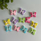 Butterfly with Bows Flat Back Charms Mixed Colors 12 pcs