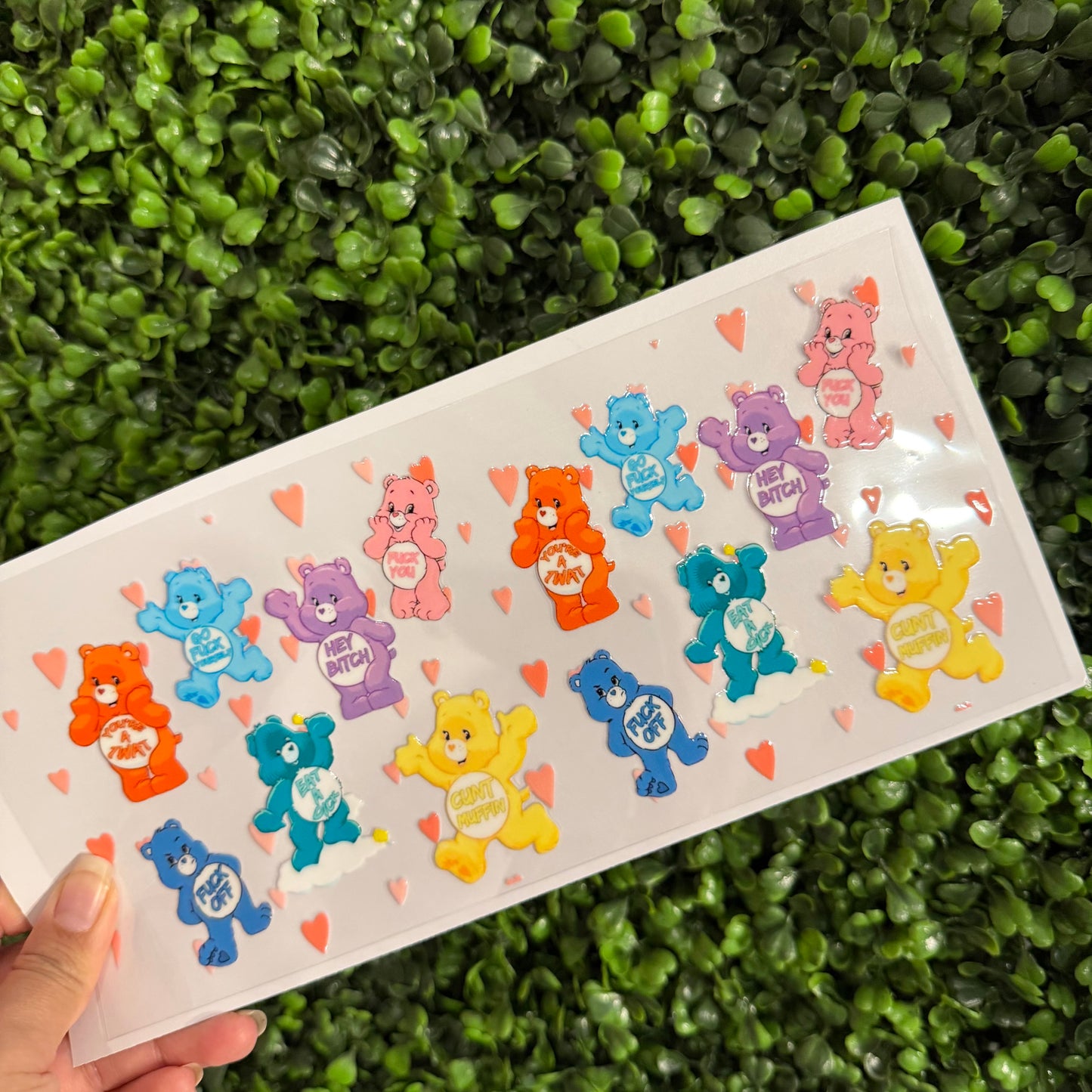 R13 Colorful Swear Bears Single Sided UVDTF WRAPS