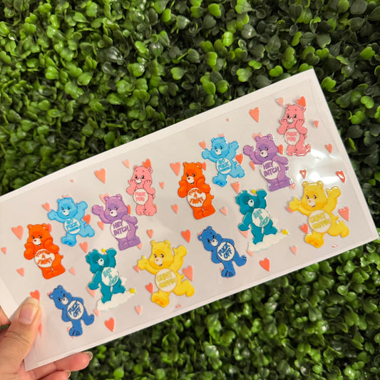 R13 Colorful Swear Bears Single Sided UVDTF WRAPS