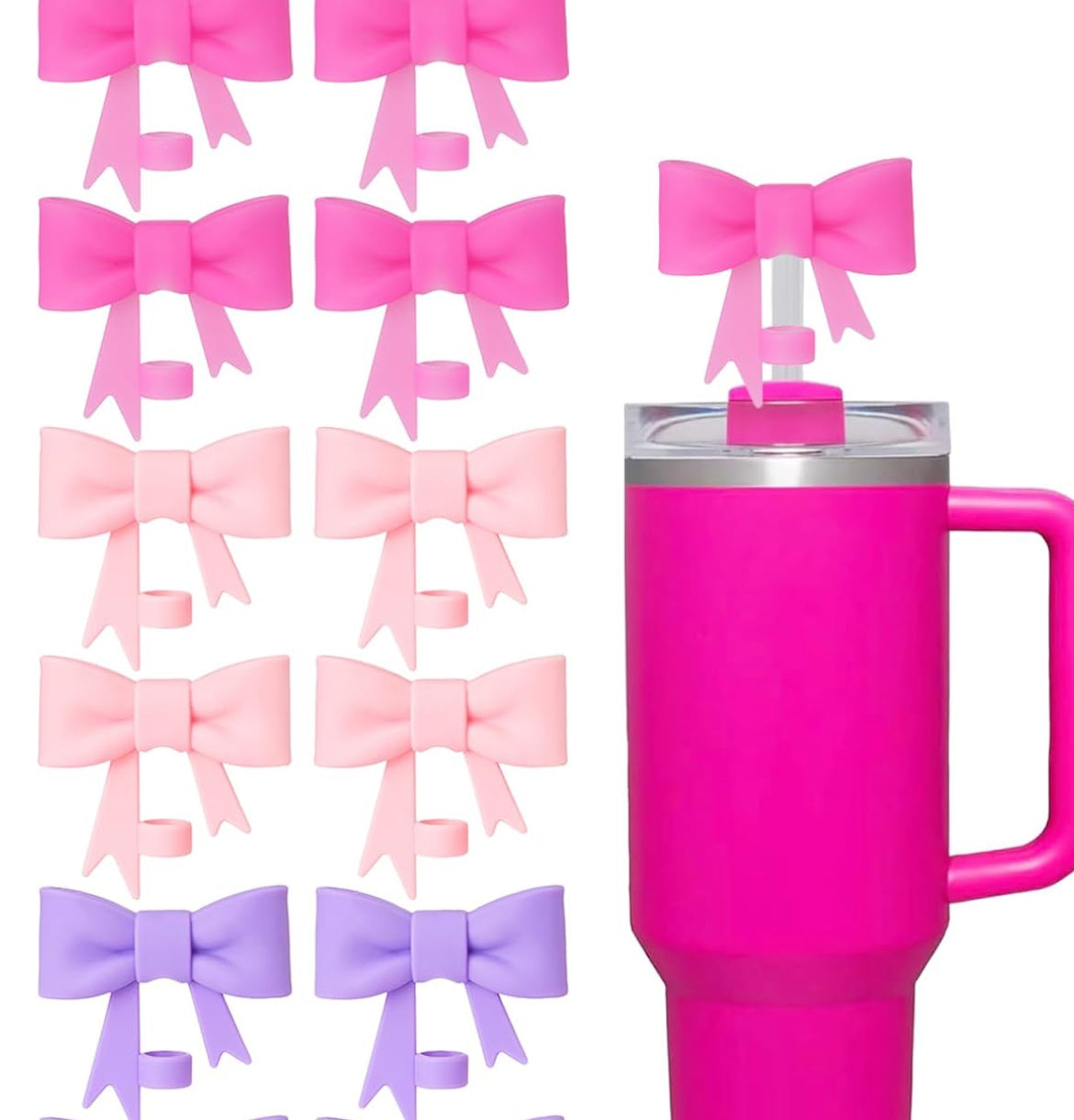 Silicone Bow Straw Topper