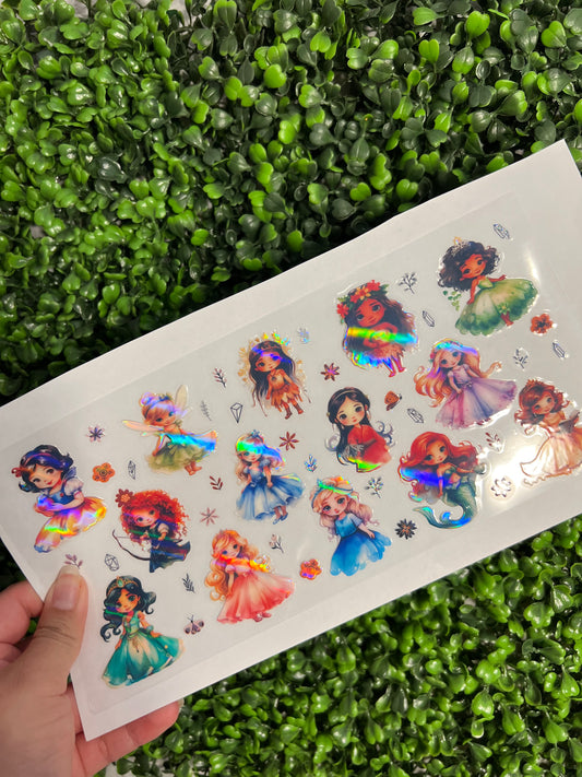 S6 Baby Princess Holographic UVDTF WRAPS