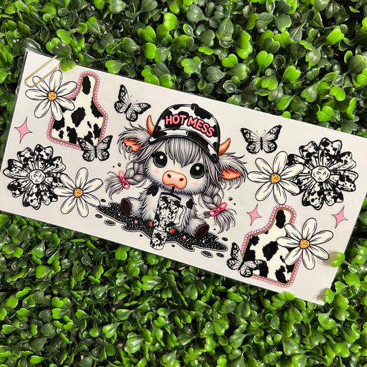 M16 Hot Mess Cow Single Sided UVDTF WRAPS