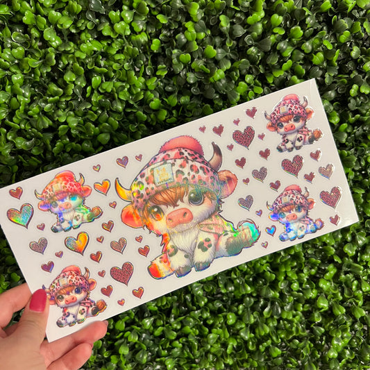 M3 Cow Cheetah Print Holographic UVDTF WRAPS
