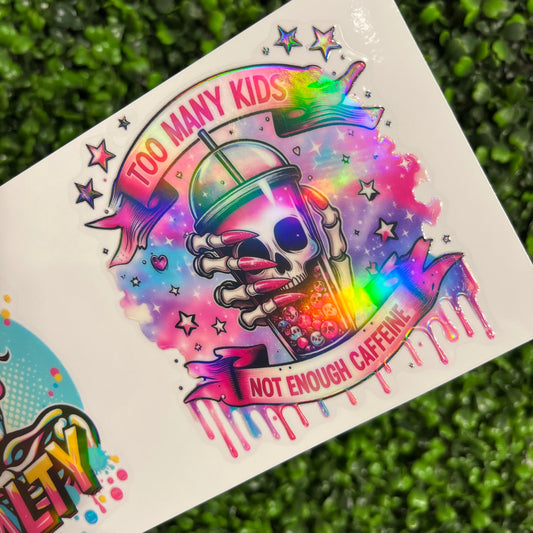 i6 Skull Decals Colorful Sassy Holographic UVDTF WRAPS