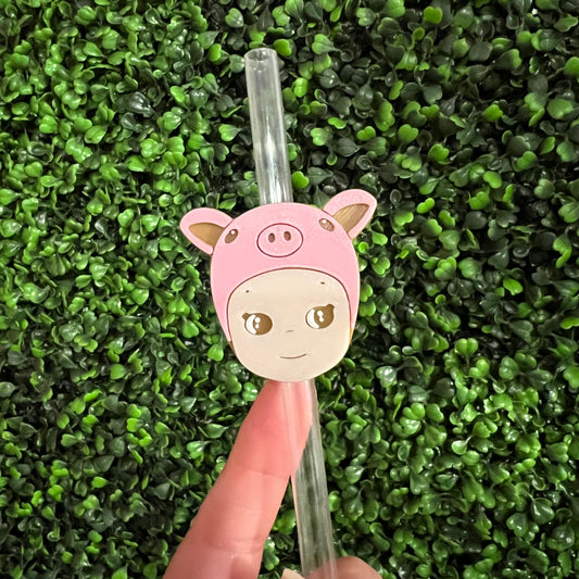 Sunny Pig Straw Topper
