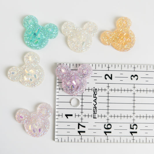 Sugar Mouse Head Flat Back Charms