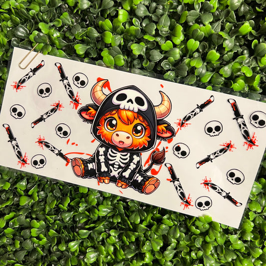 W8 Skeleton Cow Single Sided UVDTF WRAPS