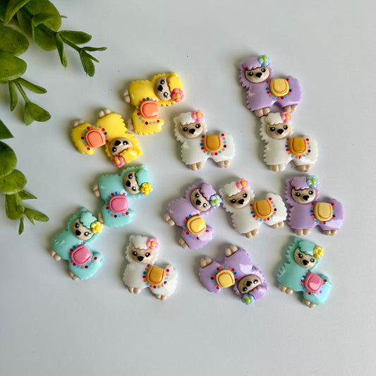 Llama Flat Back Charms Mixed