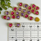 Rhinestone Hearts Flat Back Charms Mixed 8 pcs