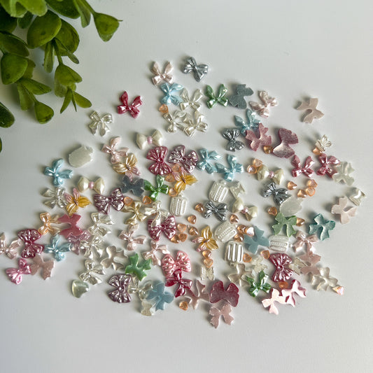 Pearl Mix Nail Charms Mixed Colors 80 pcs