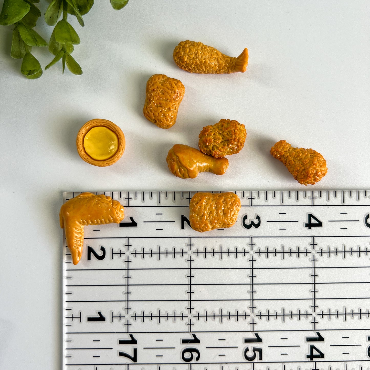 Fried Chicken Food Flat Back Charms Mixed 8 pcs