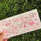 Q14 White Cat Pink Bows Single Sided UVDTF WRAPS
