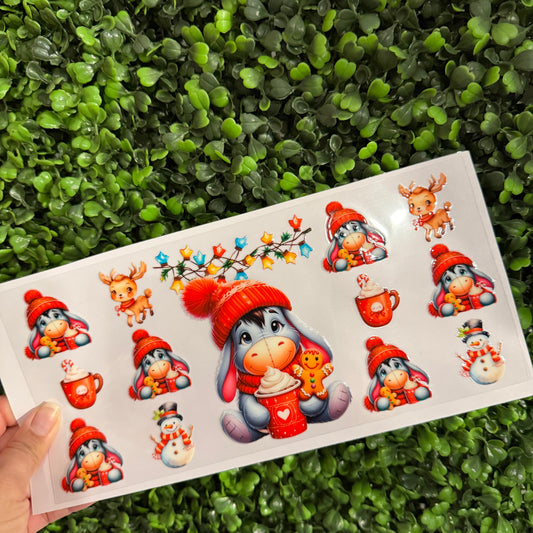 Y29 Donkey Christmas Single Sided UVDTF WRAPS