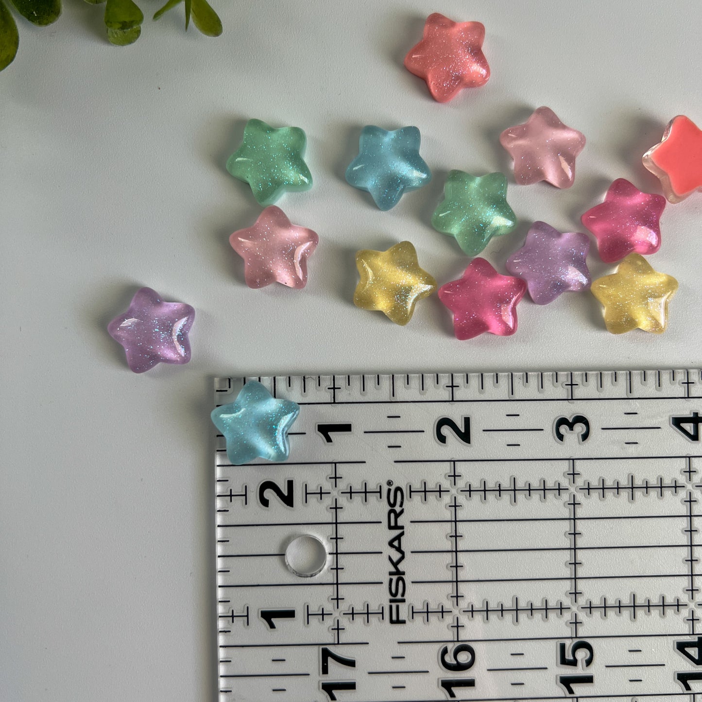 Stars Flat Back Charms Mixed Colors 14 pcs