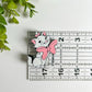 White Cat with Bow Straw Topper