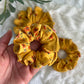 Yellow Floral Scrunchies