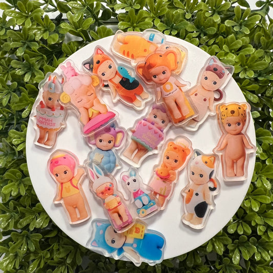 Sunny Angel Acrylic Flat Back Charms Mixed 8 pcs