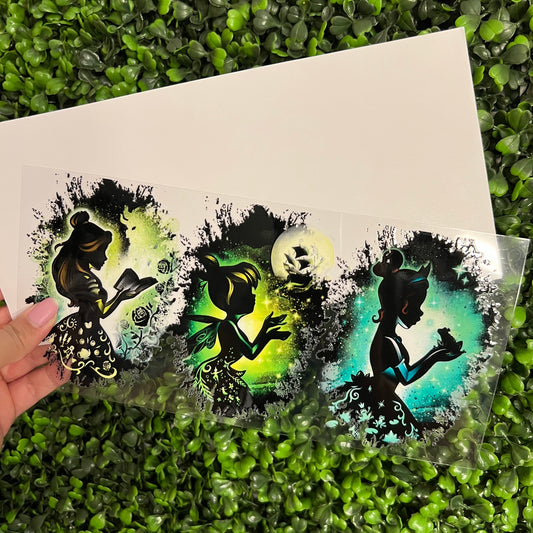 S7 Princess “Green Glow” Silhouette Single Sided UVDTF WRAPS