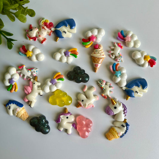Unicorn Flat Back Charms Mixed