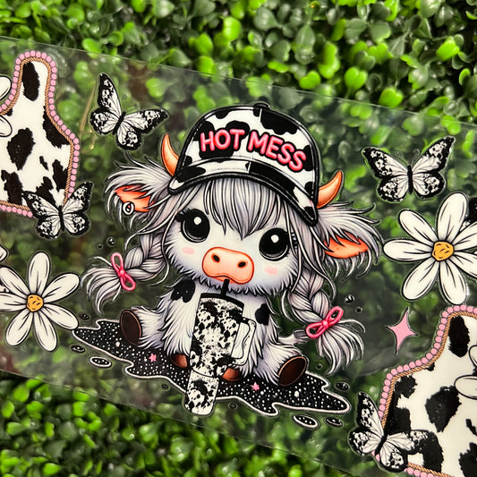 M16 Hot Mess Cow Single Sided UVDTF WRAPS
