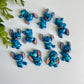 Blue Alien Acrylic Flat Back Charms Mixed