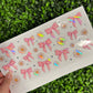 #283 Pink Bows and Daisies Holographic UVDTF WRAPS