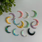 Moons Flat Back Charms Mixed Colors 14 pcs
