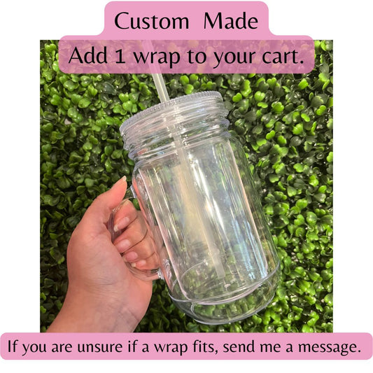 CUSTOM MADE 20 oz Mason Jar DRY Snow Globe