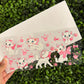 Q14 White Cat Pink Bows Single Sided UVDTF WRAPS
