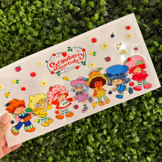 S39 Strawberry Girl and Friends Single Sided UVDTF WRAPS