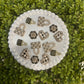 Checkered Gold Flat Back Charms Mixed 8 pcs