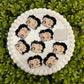 Betty Acrylic Flat Back Charms Mixed 6 pcs