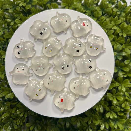 Luminous Ghosts Flat Back Charms Mixed 8 pcs