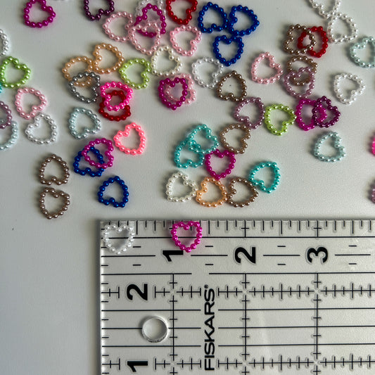 Pearl Hearts Mix Nail Charms Mixed Colors 70 pcs