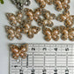 Rhinestoned Pearl Butterflies Flat Back Charms 5 pcs