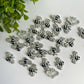 Rhibestobe Bee Silver and Black Flat Back Charms 10 pcs