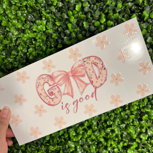 #294 God is Good Floral Single Sided UVDTF WRAPS