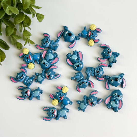 Alien Navy Blue Flat Back Charms Mixed 6 pcs