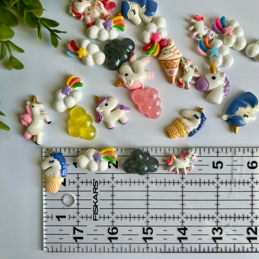 Unicorn Flat Back Charms Mixed